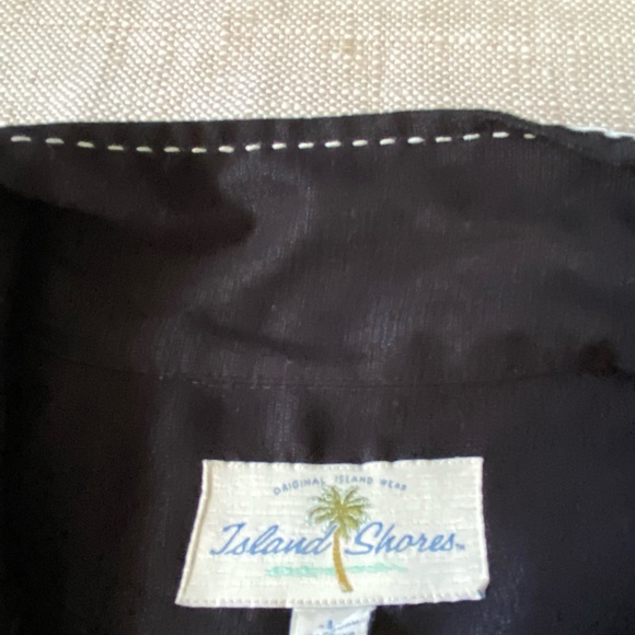 Island Shores Mens Island Wear Black Vacation Resort Bowling Shirt-Sz-L - Picture 8 of 15
